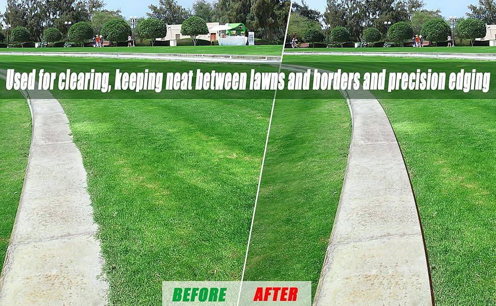 Height Adjustable Garden Edger Tool, Hand Steel Edger, Half Moon Lawn Edger, Saw-Tooth with Very Sharp Blade Manual Edger