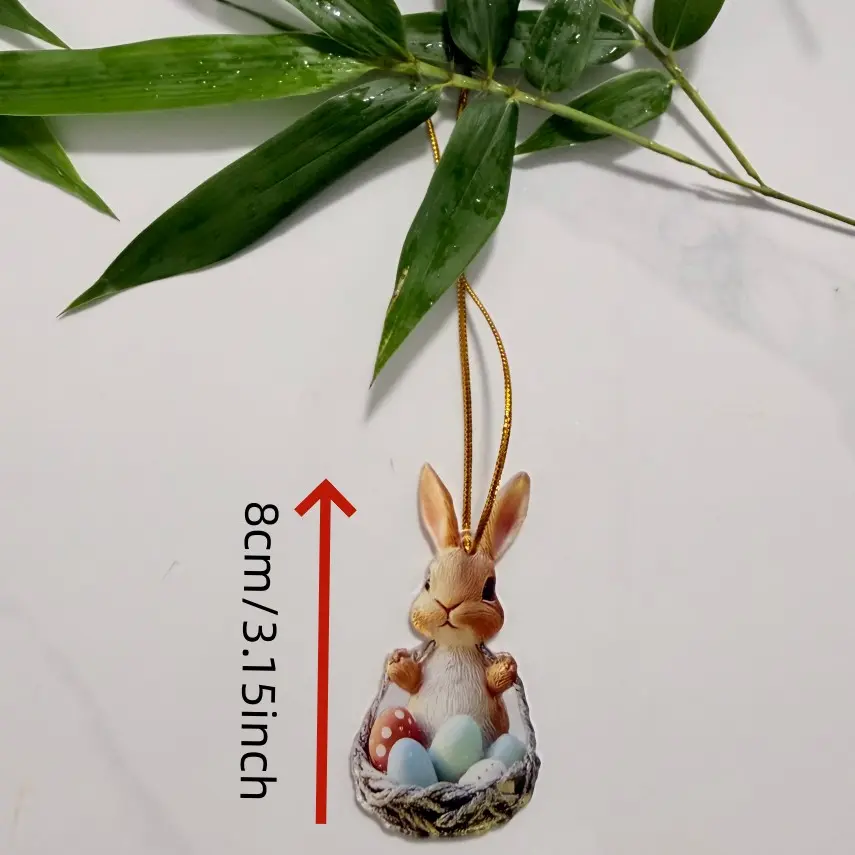1pc Acrylic Flat Easter Bunny Hanging Decoration, Perfect for Home Decor, Lightweight Design, Ideal for Spring Celebrations