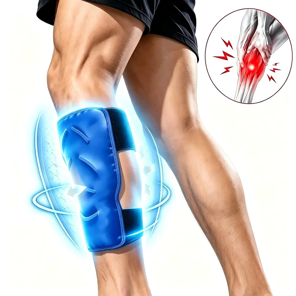 Reusable Cold Compress Therapy for Shin, Calf, Knee Injuries, Ice Pack for Pain Relief, Reusable Design, Effective Cooling Solution
