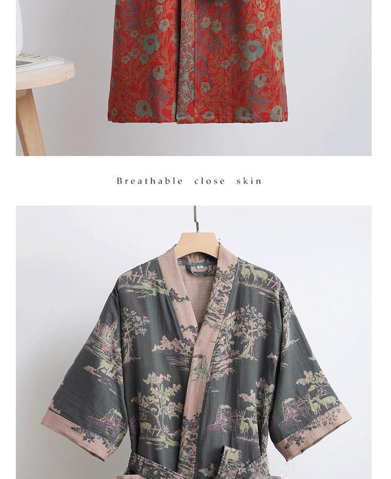 Pure cotton double-layer gauze bathrobe, Class A, spring/summer thin pajamas, home wear, couple's bathrobe, absorbent and quick-drying bathrobe