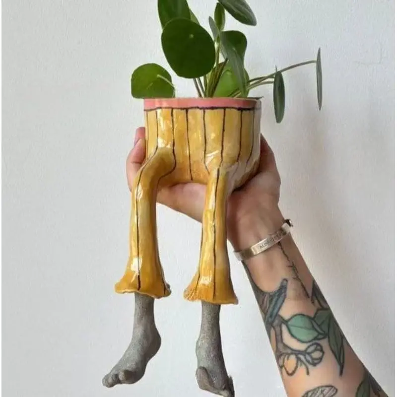 Creative furniture flower pot - innovative lower body flower pot decoration