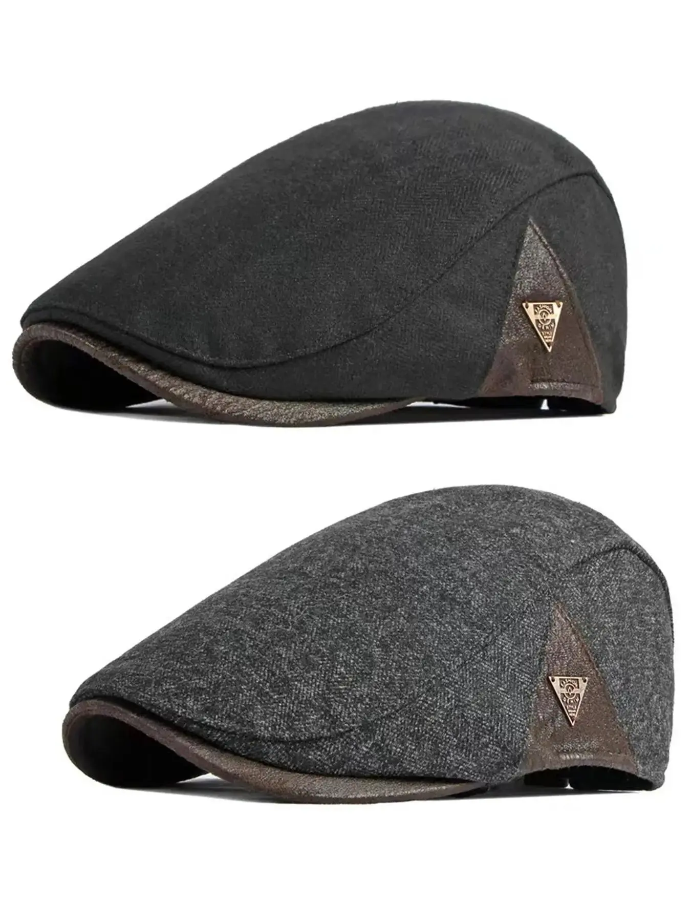 2-Pack Men's Newsboy Hats, Gatsby Cabbie Driver Hunting Hat, Plain Casual Fitted Hat for All Seasons, Batch Number 20260306n11