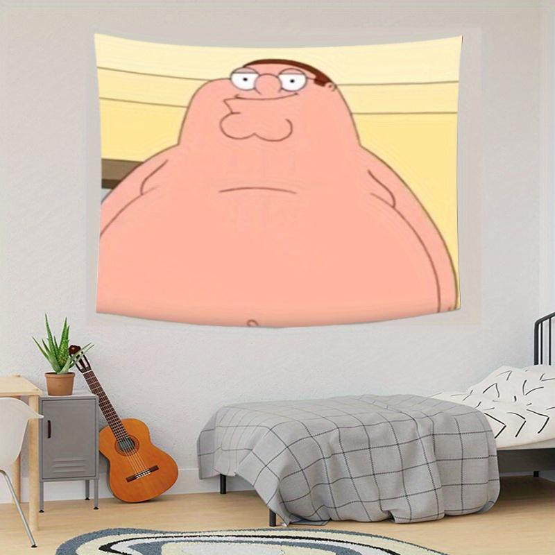 Tapestry  1pc Peter Griffin Cartoon Character Tapestry, Polyester Aesthetic Wall Hanging, Suitable for School Dormitory, Living Room, Bedroom, Party Background Decoration, Home Aesthetic Decoration Tapestry, Indoor and Outdoor Background De