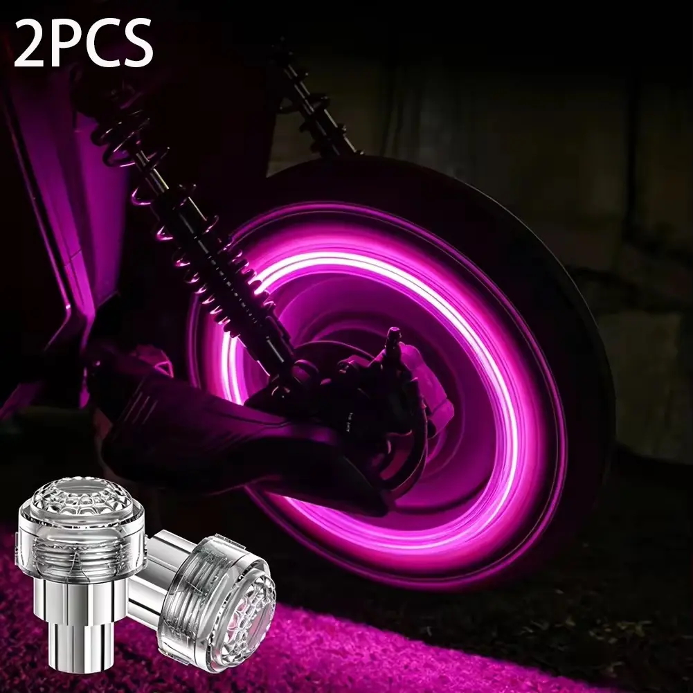 RGB LED Tire Valve Cap Lights Auto Motion Sensor Waterproof Wheel Rim Decor Lamps, Automatically Turn On While Riding, Universal for Motorcycle Electric Scooter E-Bike Scooters, Tyre Caps