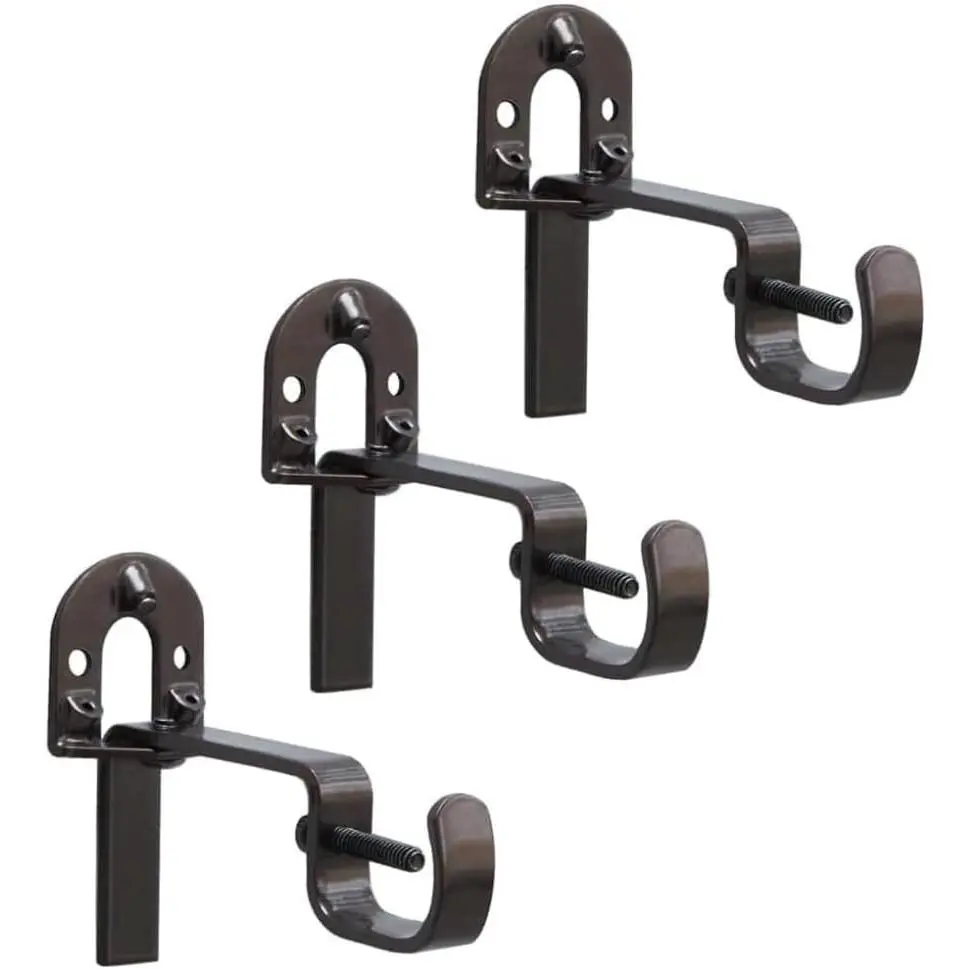 Rod Brackets, Set of 3 – Bronze,-Duty, Easy No-Installation with &