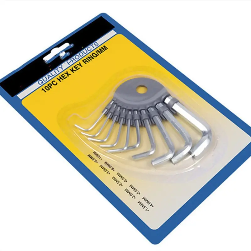 10-Piece Hex Key Set, Silver Color Inner Hex Wrenches, Inner Hex Wrench Kit, Essential Tool Set for DIY and Professional Use