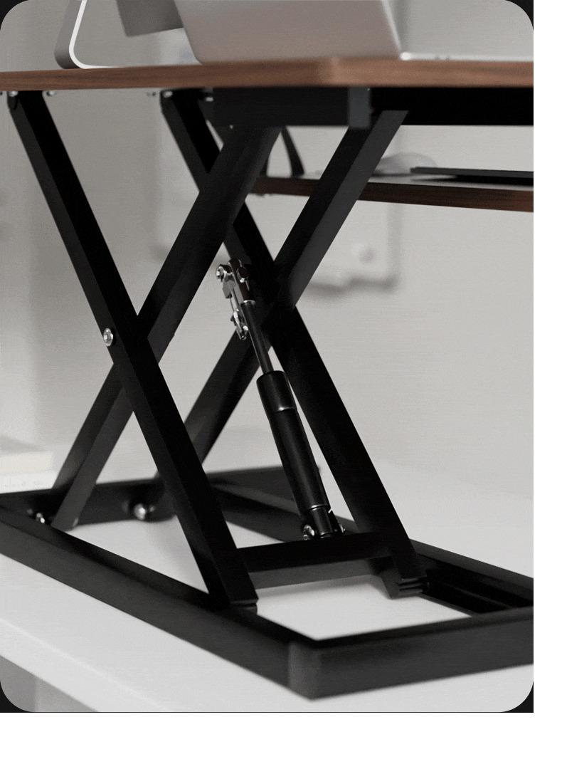 32 Inch Desk Converter, Height Adjustable Sit to Stand Riser, Dual Monitor and Laptop Workstation with Wide Keyboard Tray ( BLACK )