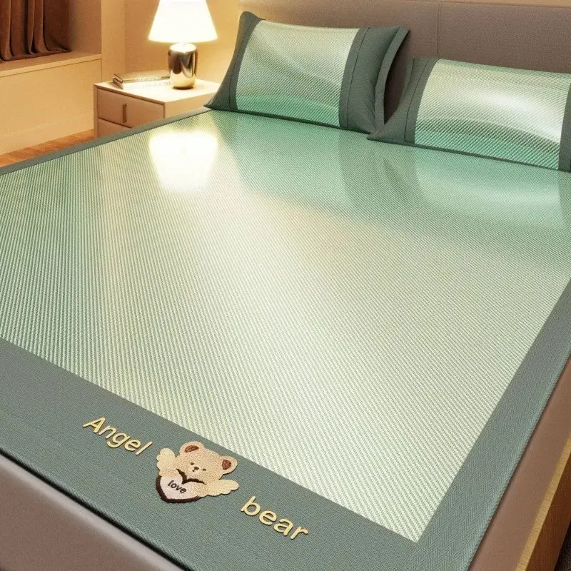 Summer Cooling Bamboo Fiber Mat, Single/dual/large/x-Large Bed, Breathable Soft Comfort, Washable, Machine, No Padding, Cartoon Pattern, Sleep Night