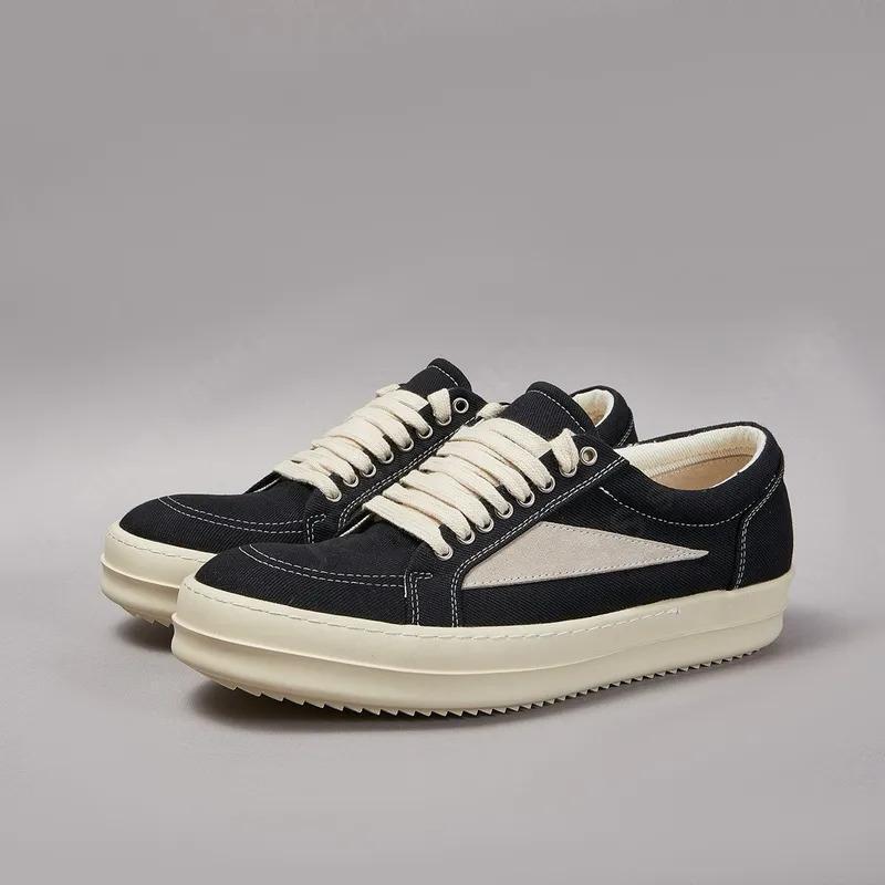 Men'S Twill Canvas Low-Top Casual Shoes, Women'S Sneakers, Owen Shoes, Men'S Lace-Up Black Canvas Shoes, Retro Flat Sneakers