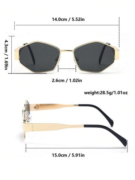 Women's Fashionable Metal Frame Oval Sunglasses, Trendy Casual Sunglasses for Everyday Use, Fashion Accessories for Outdoor Activities, Classic Oval Sunglasses