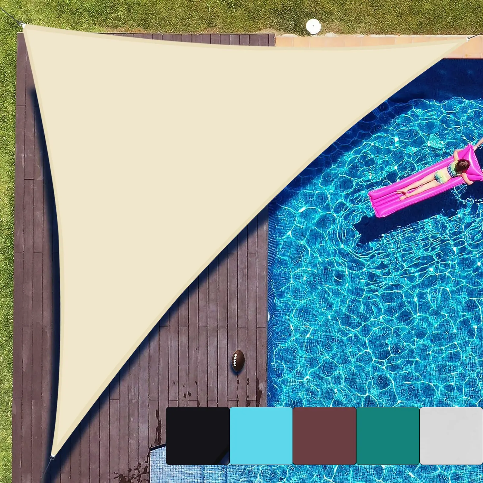 Right Triangle Sunshade Sail, 95% UV Protection and Waterproof, Ideal for Outdoor Backyard, Patio, Garden, Canopy, Carport, Multiple Colors and Sizes