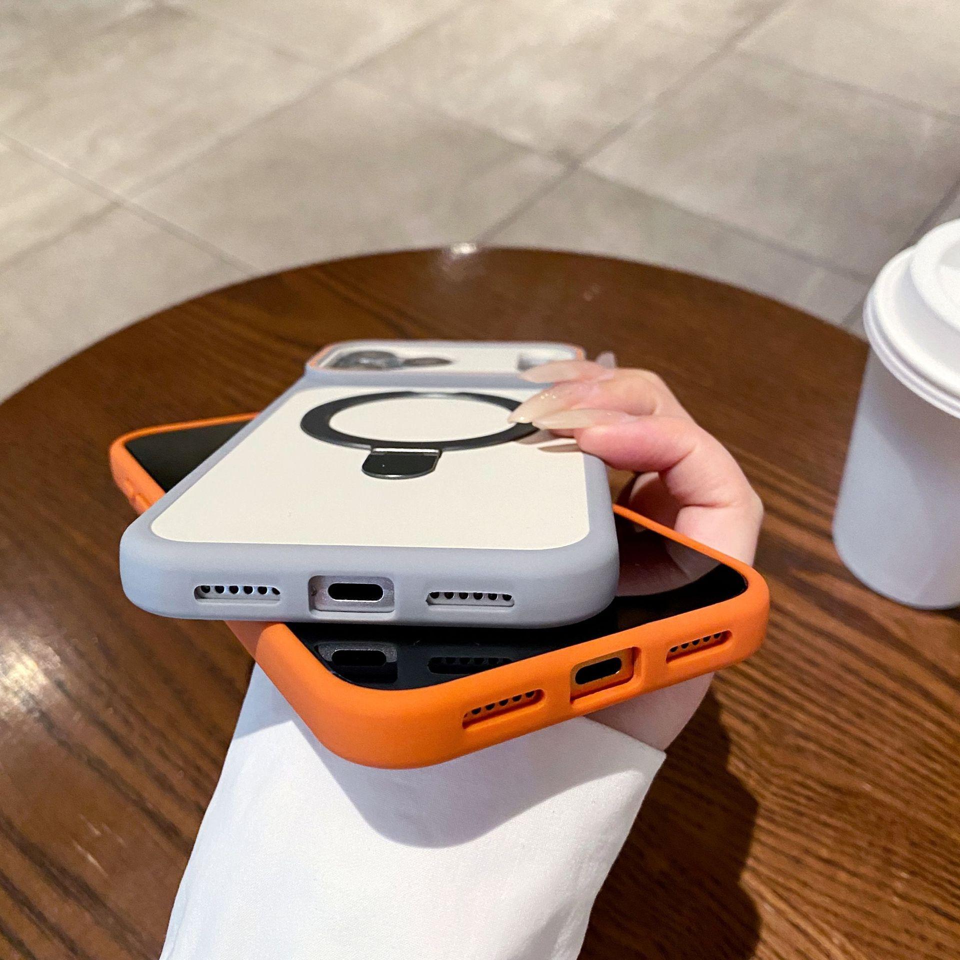 Dual-color Phantom Stand Case for Apple 17 Pro Max, iPhone 16 Pro Max Magnetic Charging 15 Protective Cover