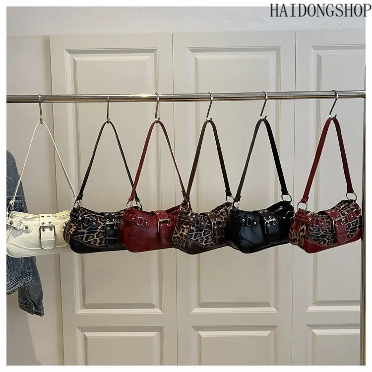 New Leopard Print Shoulder Bag for Women, Elegant Faux Leather Underarm Handbag, Convertible Crossbody Purse, Versatile Casual Bag for Daily Use