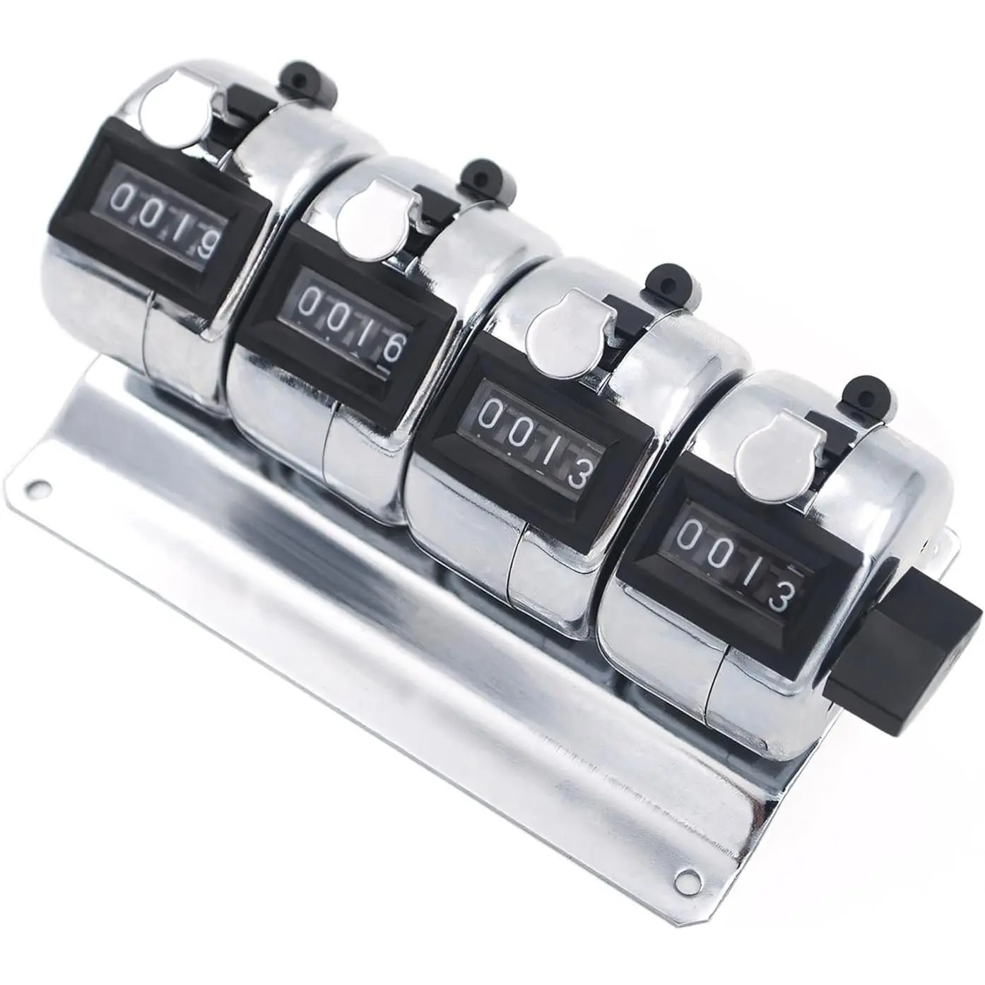 GOGO 4-Key Counter Mount Stand Multiple-Unit Desktop Mechanical Tally Counter for Inventory Church Traffic Bank
