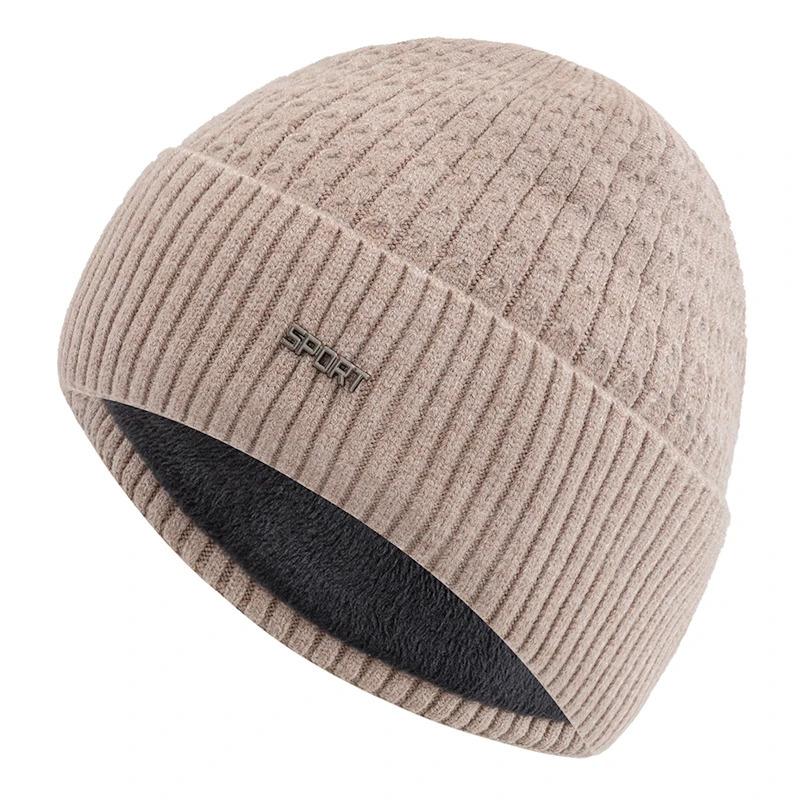 New Unisex Winter Hat Plush Fur Lined Warm Chic Cap Stylish Soft Beanie Hats For Men Women Thicken Ski Sports Knitted Hat