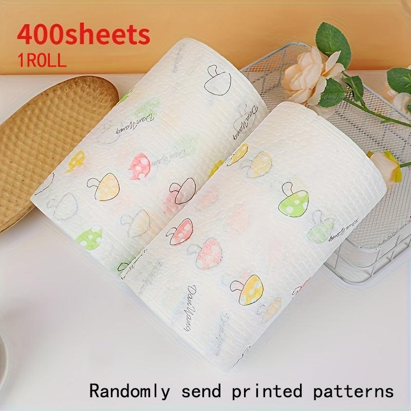 Washable Kitchen Paper Towel, Reusable Paper Towels, 400pcs/set Absorbent Non-stick Oil-absorbent Roll, Durable Kitchen Cleaning Essentials for Home Car Living Room Toilet