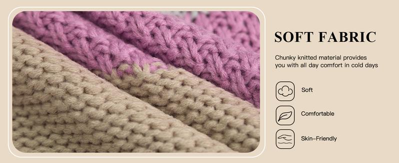 FMEYOA Womens Color Block Cropped Sweaters 2025 Winter Trendy Casual Oversized Y2k Going Out Striped Pullover Tops