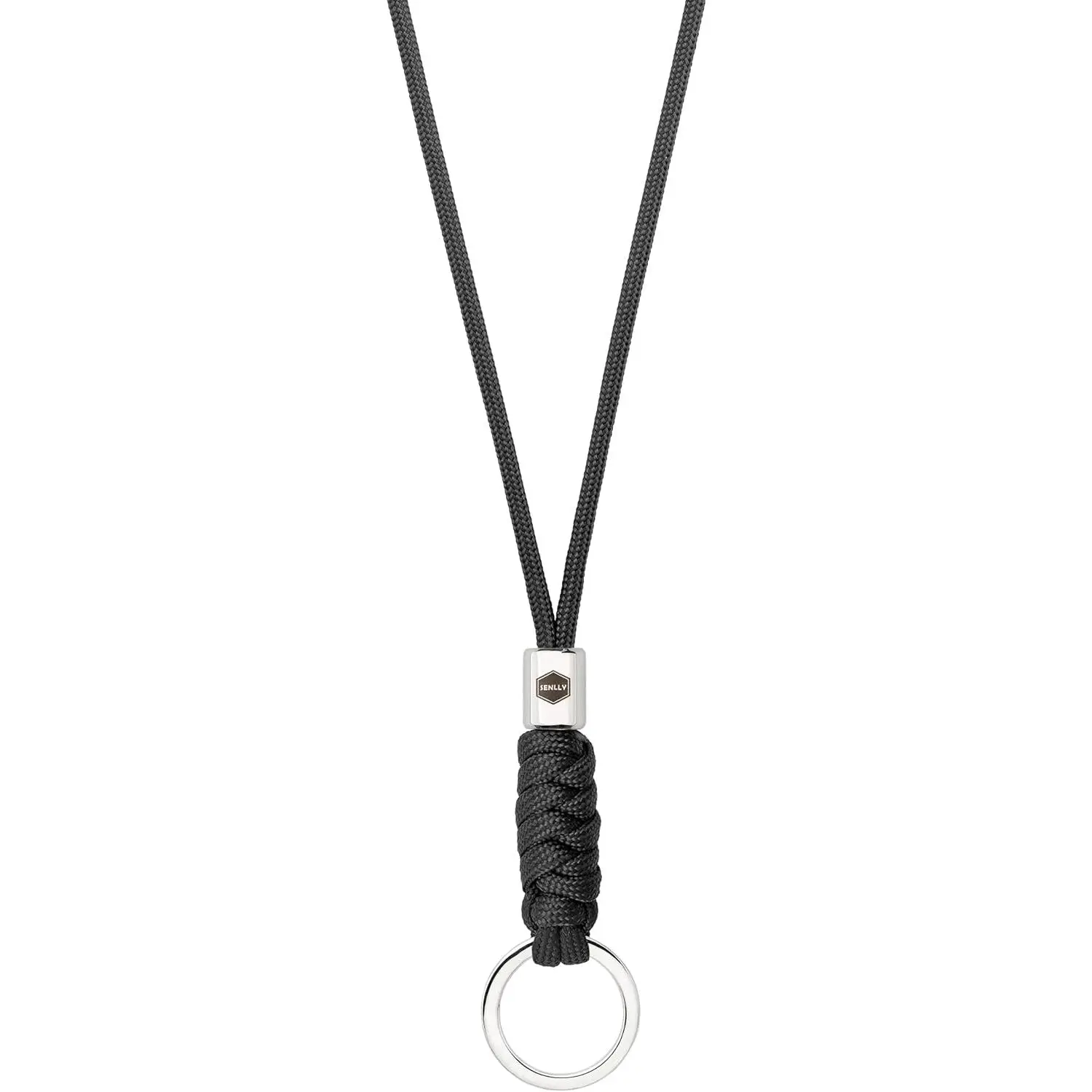 Women's Bra Accessory Minimalist Lanyard - 51cm Matte Weave Braided Paracord Keychain, Ergonomic Hang, Stainless Steel Hardware, Tarnish-Free, Rust-Proof for Key & ID Badge Daily Carry, Silent Slide, Friction-Fit Slider, Keychain Strap, Skin-Friendly, Nec