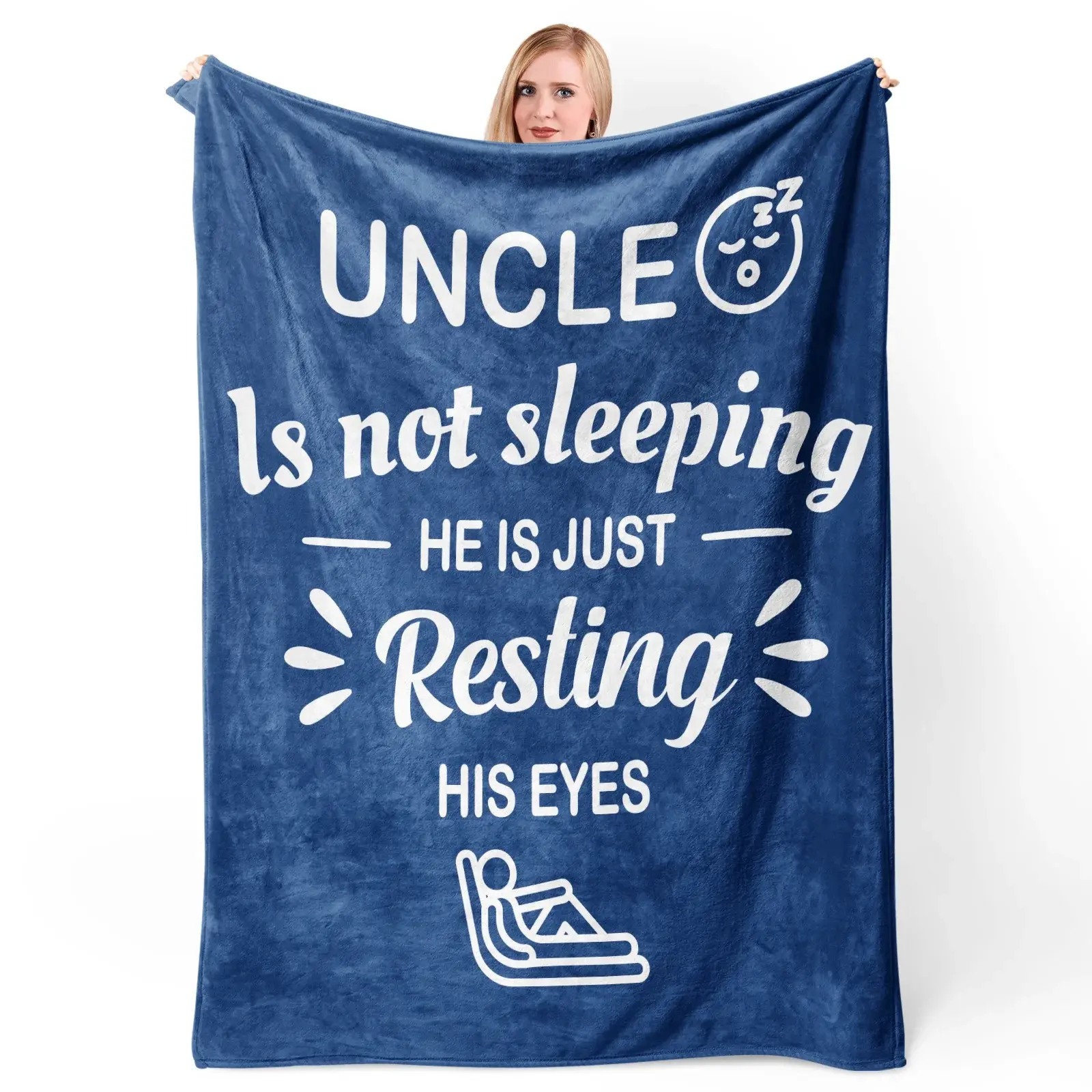 KAAYEE Funny Uncle Birthday Gifts from Niece Nephew,Uncle is not Sleeping Blanket,Gifts for Uncle Birthday,Fathers Day, Super Soft Flannel Throw Blanket for Napping and Couch,60"*50"