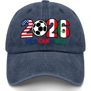 USA CAN MEX 2026 World Soccer Fan Hat – Host Countries Printed Baseball Cap Adjustable Sports Cap for Men Women