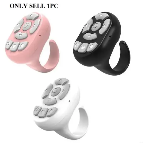 Mobile Phone Mini Remoter BT-Compatible Wireless Camera Shutter Selfie Button for TikTok Scrolling Ring for Phone, Cellphone Selfie Accessory, Phone Accessory, Selfie Accessories