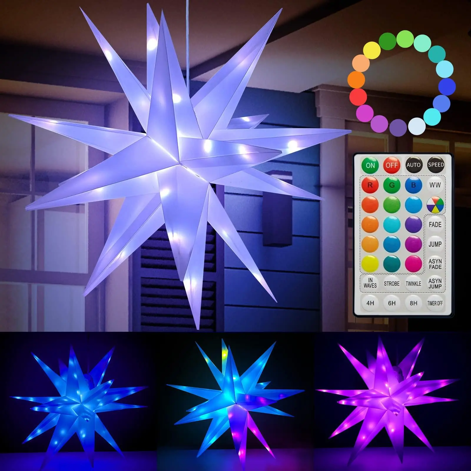 LED Smart RGB Bluetooth-compatible APP String Lights, Explosion Star Decorative Lamp, Party Lighting Decoration, Remote Control, Halloween Christmas Snowflake Pentagram Light