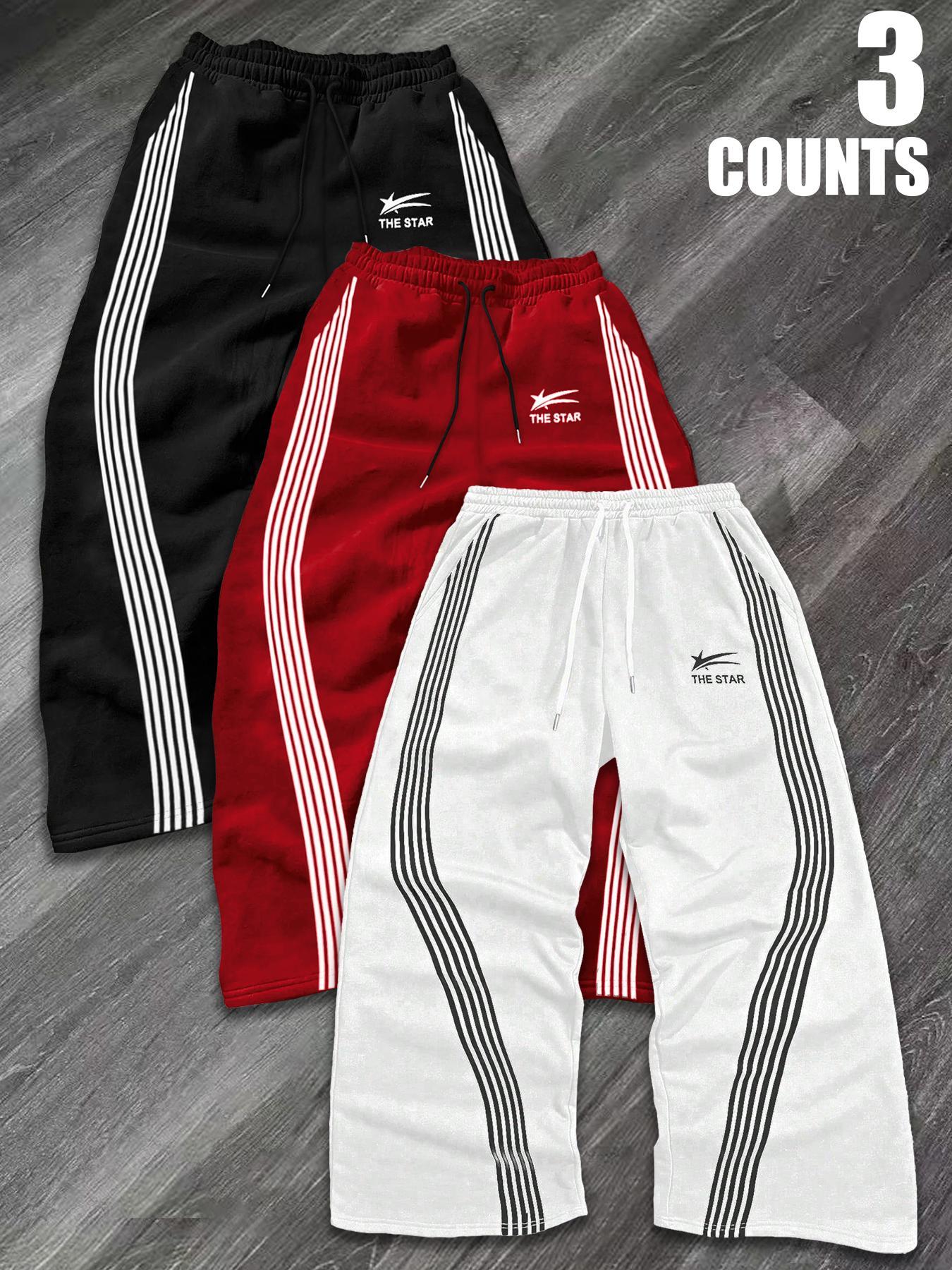 Men's Striped Print Waistband Jogger Pants, Casual Comfy Breathable Sweatpants for Daily Wear, Men's Trousers for All Seasons, Sports Pants