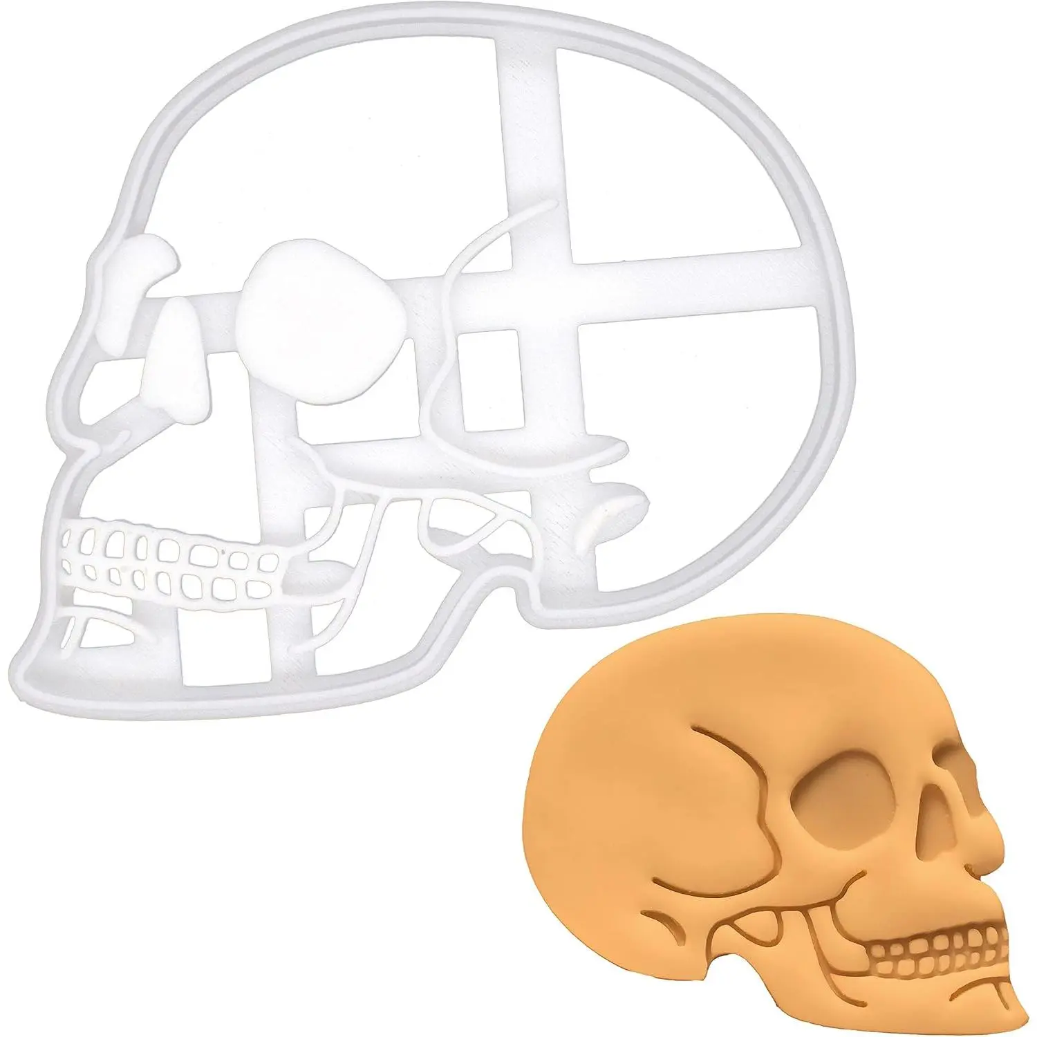 Anatomical Human Skull cookie , 1 count -