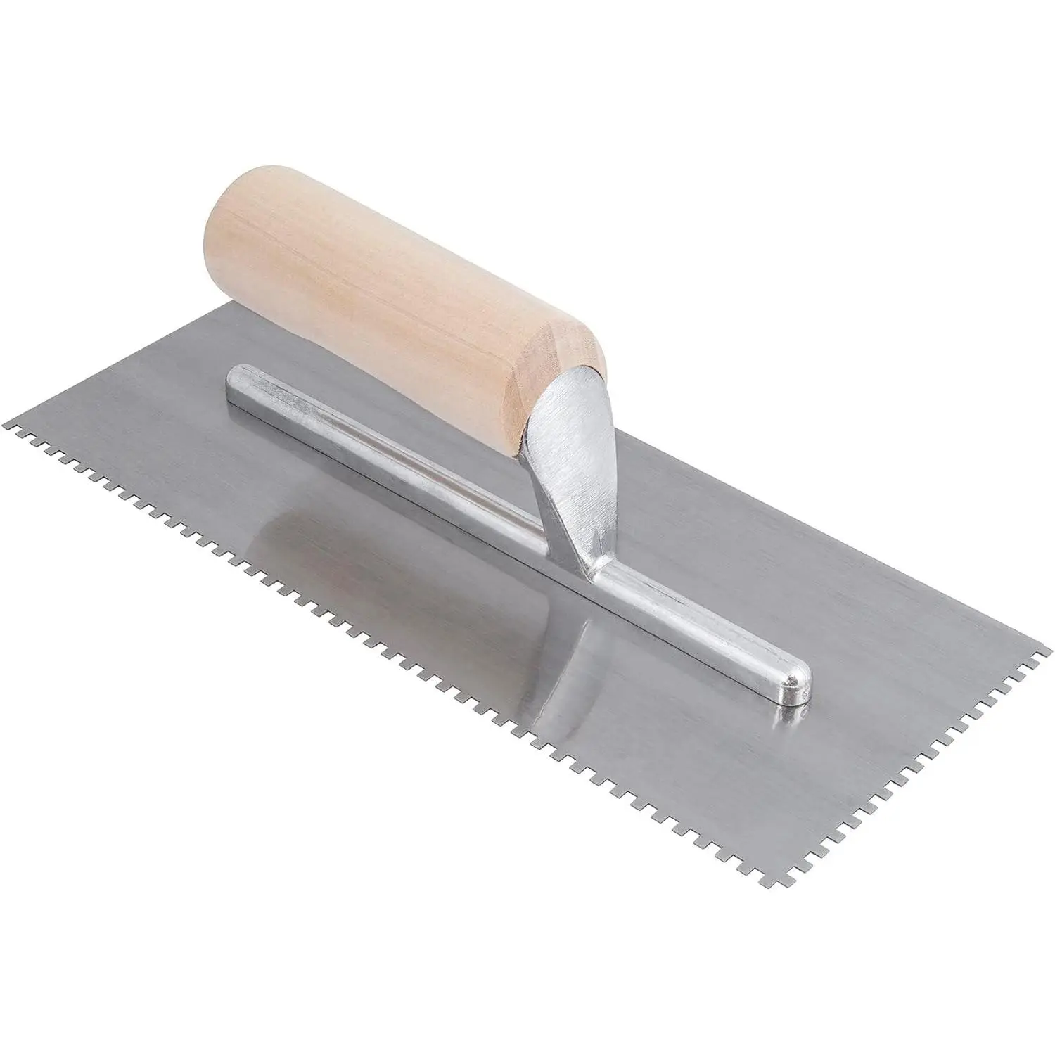 1/8" x 1/8" x 1/8" Square-Notch Pro Wood Flooring Trowel with Wood Handle
