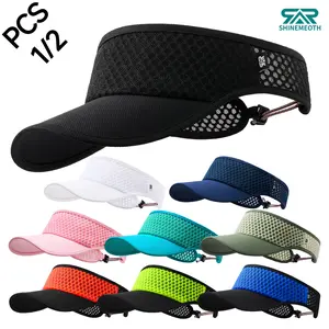 1/2pcs Outdoor Sports Sun Protection Hat, Tennis Cap for Running, Breathable Quick-Dry Sweat-Wicking, UV Shielding, Lightweight DesignMesh Breathable Sports Visor - Men Women Adjustable Lightweight Quick Dry Sun Hat for Tennis, Golf, Running