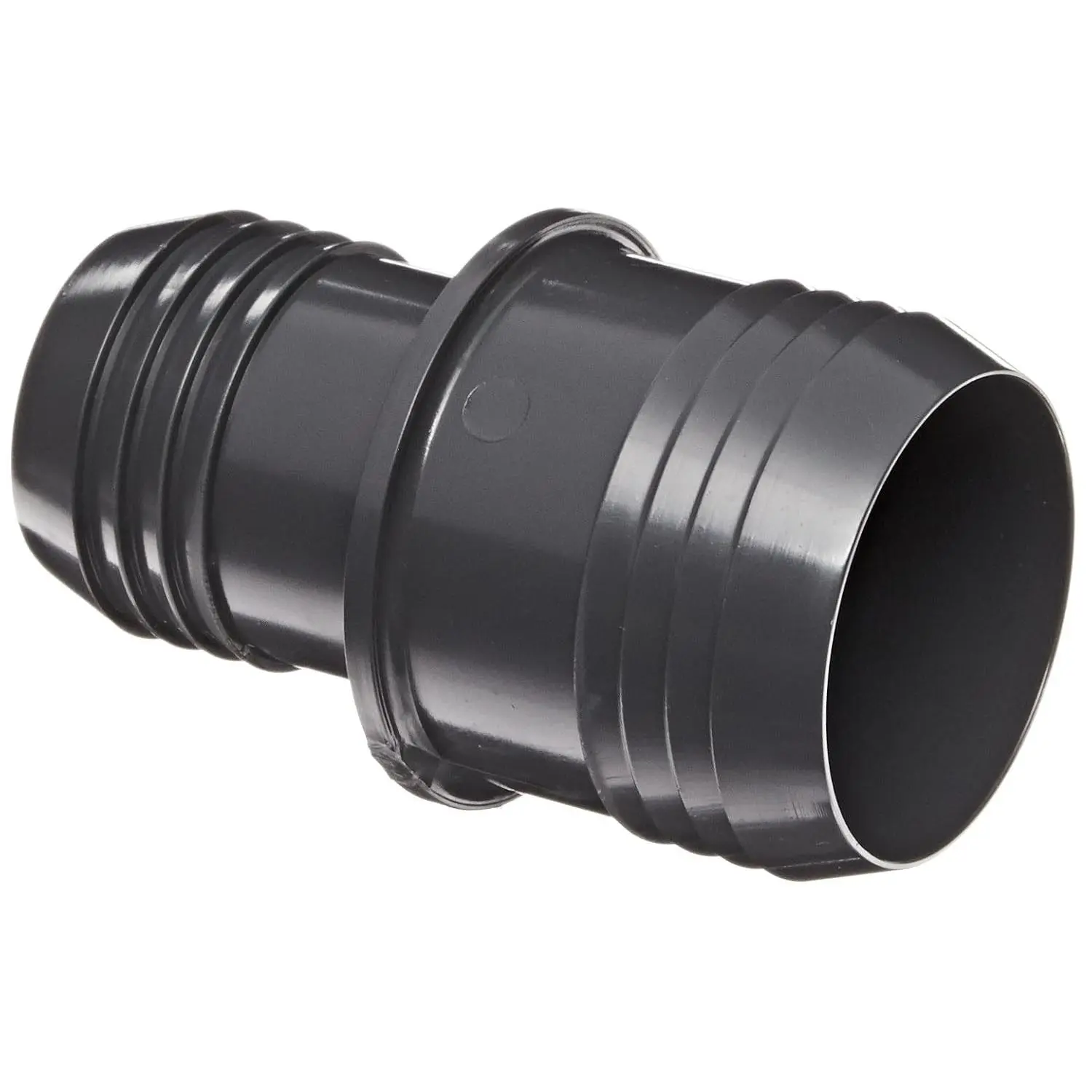1429 Series PVC Tube Fitting, Coupling, Schedule 40, Gray, 1-1/2" x 1" Barbed