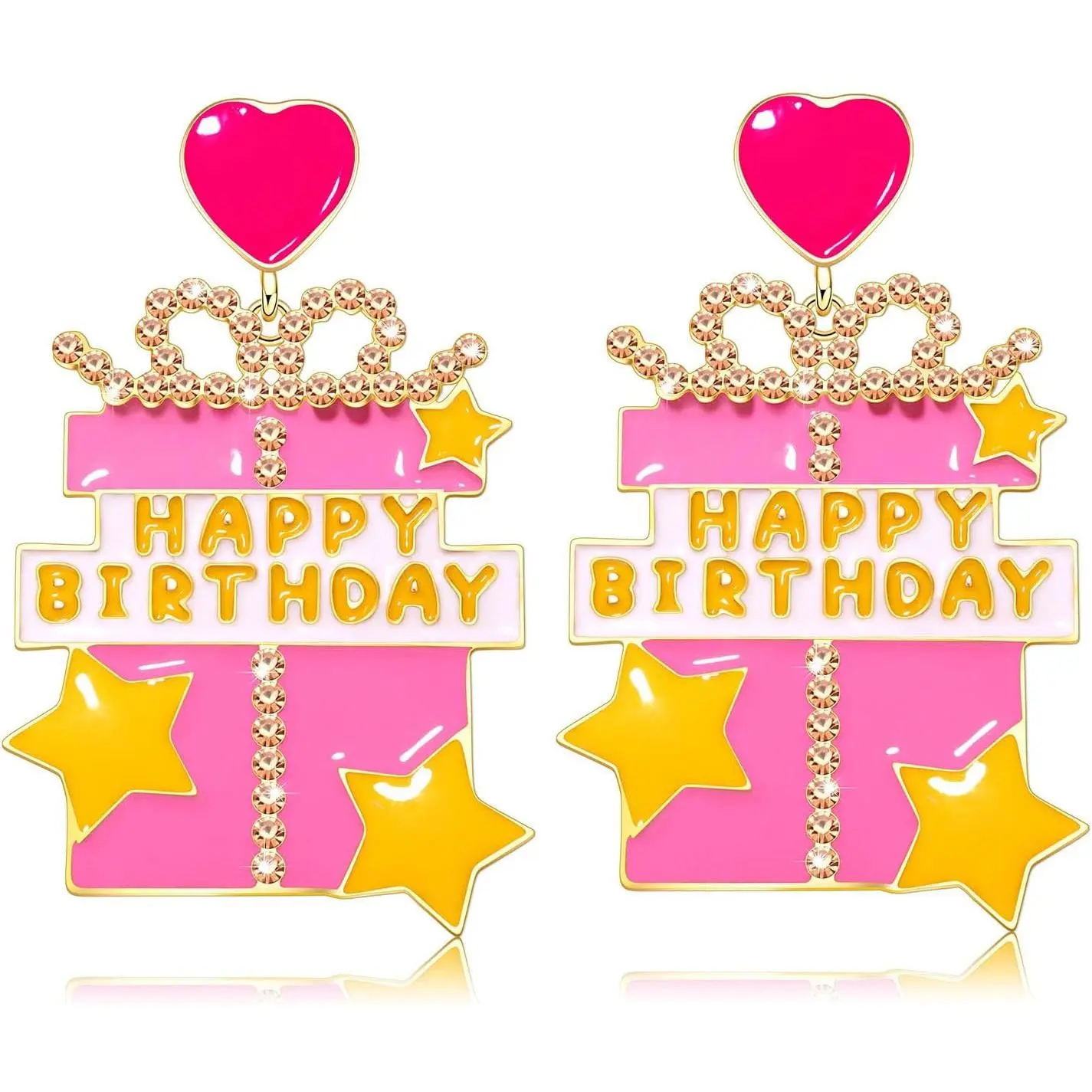 Birthday Earrings for Women Happy Birthdays Earrings Statement Cake Champagne Bottle Earring Happy Birthdays Dangle Earring Birthday Gifts Party Favors