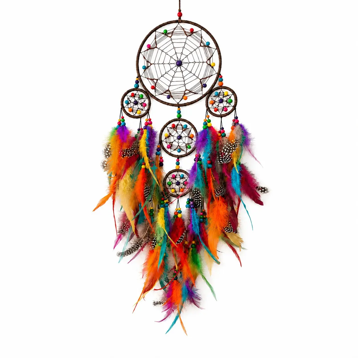 Handmade Dreamcatcher Feather Bell Wall Decor, Fashionable Home Bell Hanging Ornament, Ideal for Home, Wedding, Room Decoration
