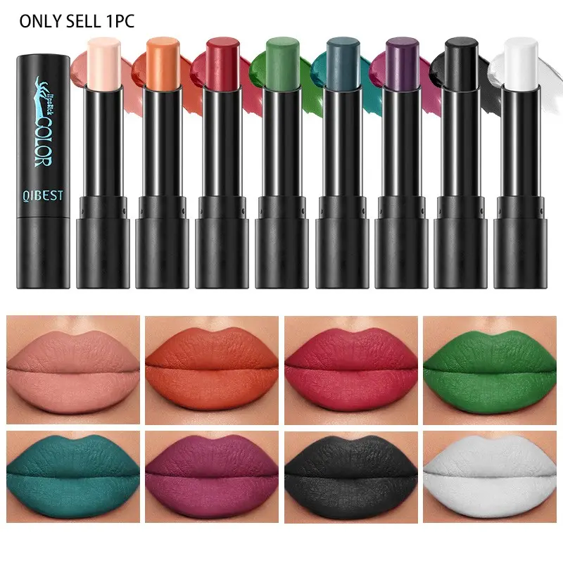 1PC matte velvet lip gloss intensely pigmented smooth and easy to apply, waterproof and non stick to the cup, long-lasting silky and matte lip gloss