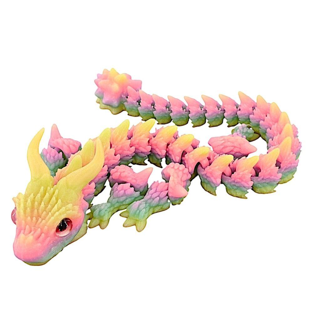 Simulated Eye 3D Printed Dragon All-in-one Molding Chinese Dragon 3D Printed Diceratops Dragon Rotatable Flexible