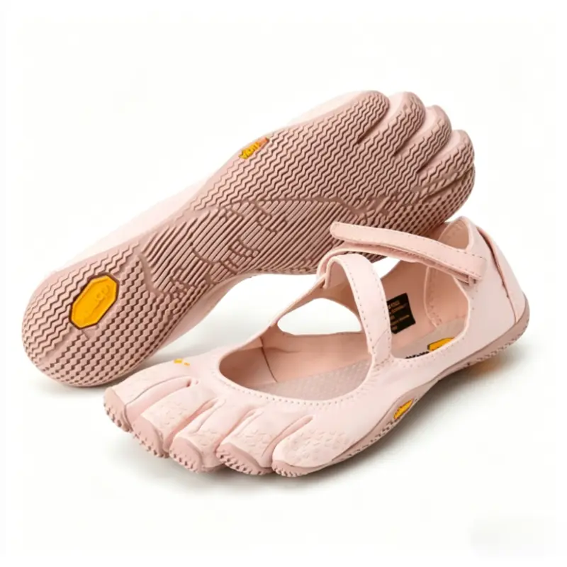 Soft Pink Separated Five Toe Barefoot Aqua Shoes Women Cross Ankle Strap Non Slip Water Sports Beach Walking Flat Shoes