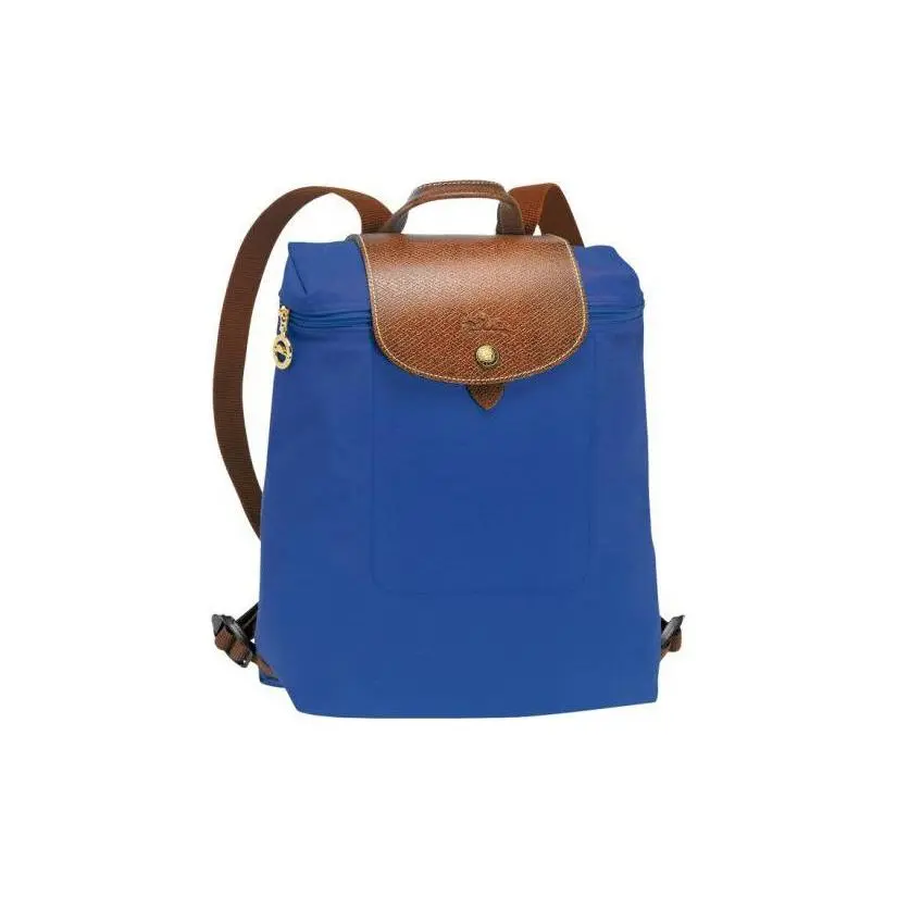 Longchamp Le Pliage Original Nylon Backpack for Women, Classic Snap-Zip Closure, Blue