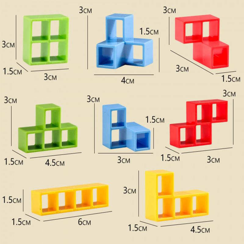 Balance Stacking Game, 64 Pcs Large Size Tetra Tower Stack Blocks, Family Board Game for Kids & Adults, Fun Party Favors for Birthday Christmas Halloween, Educational Toy to Improve Balance & Strategic Thinking, Durable Plastic Stacking Tower