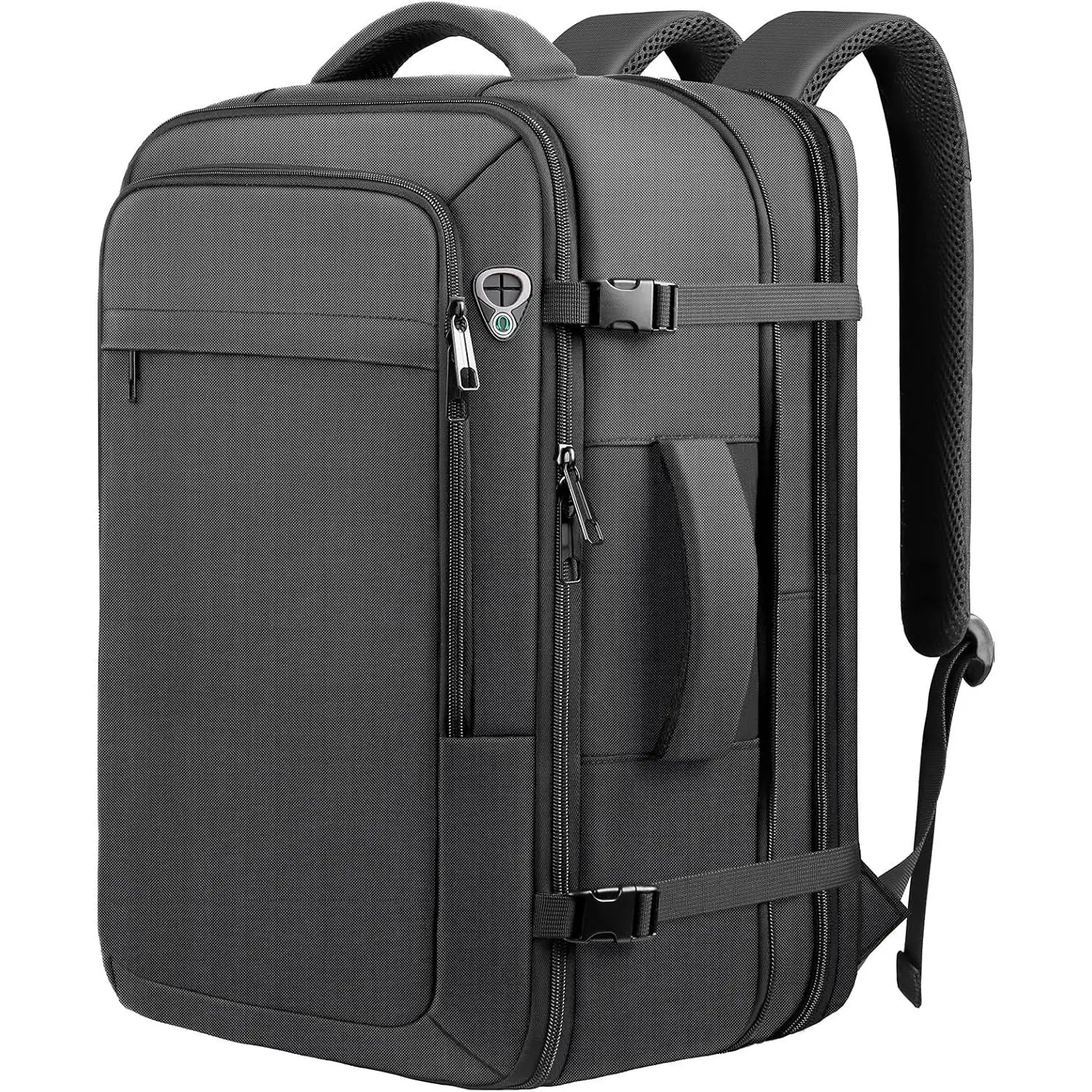 Expandable Travel Backpack, 40L-50L TSA Approved for 1-10 Days Trips, Water Resistant 17.3 inch Laptop Backpack, Black
