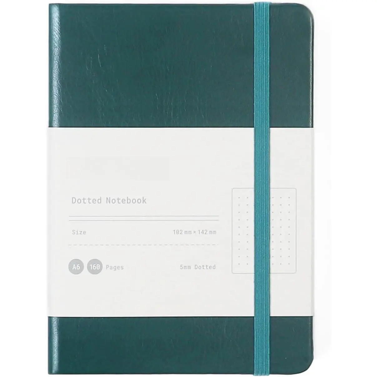 Lined Journal Notebook 4 x 5.6 in (A6), 160 Pages, PU Leather Hardcover, 100gsm Thick Paper, Compact Notebook for Notes, Daily Writing & Travel, Planning Card Included (2025)(Dark Green)