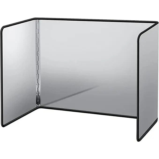 Splatter Guard for Frying Non-Stick 3 Sided Foldable  Splatter Screen Stainless Steel Backsplash Anti Splatter Shield Guard for Stove Screen Protector for Frying Stove Top Wall Easy to Clean - S