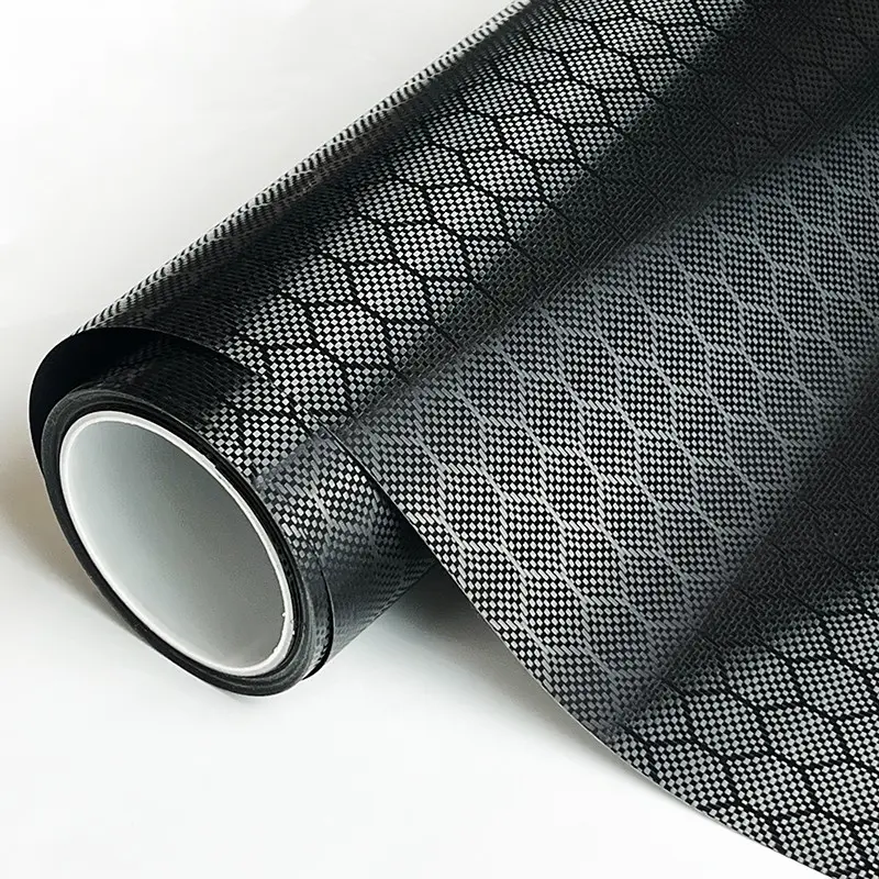 PET Liner Black Hex Carbon Honeycomb Carbon Metallic Vinyl Wrap Film With Air Release Self Adhesive DIY Car Motorcycle Bicycle