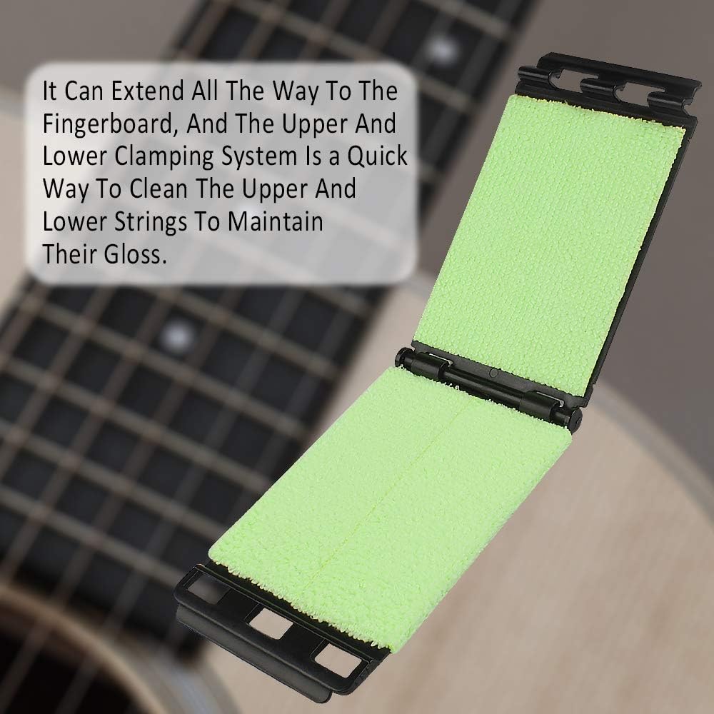 2 Pack Dual Guitar String Cleaner for Guitar, Bass and Ukulele,  for Cleaning String and Fretboard