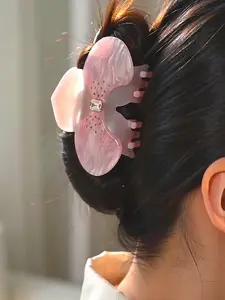 Creative design 9.8cm purple stitching rhinestone acetate hairpin high-quality flower hairpin orchid claw, suitable for dating, daily parties, and special occasions