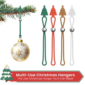 30pcs Christmas Ornament Hooks, Christmas Tricolor Silicone Decorations, for Hanging Ornaments Wreaths Stockings Holiday Decor