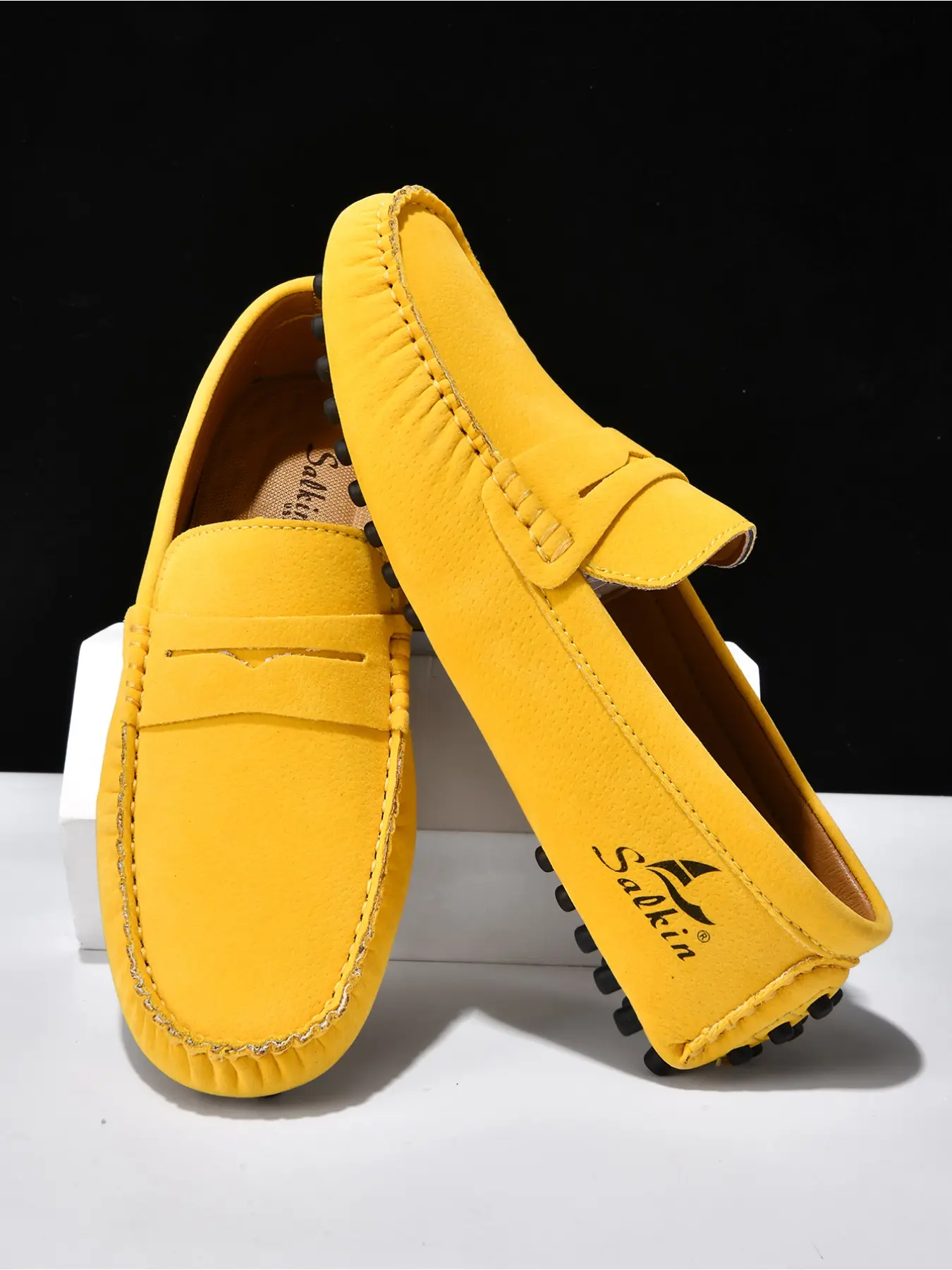 Big Size Men Classic Lightweight Slip-on Driving Loafers, Soft Comfort Upper, Neat Stitched Details & Low-cut Slip-on Design, For Daily Outings, Commute Walks & Short Trips Sizes 38-50