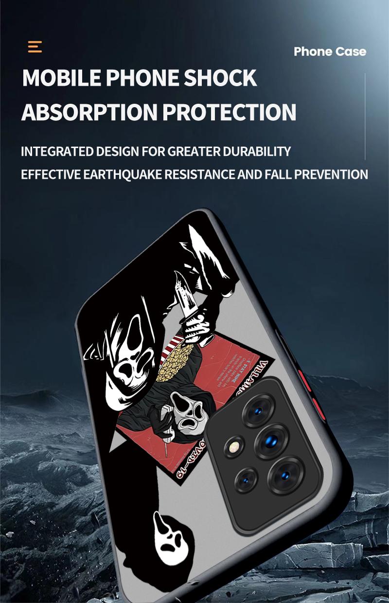 Scary Death Scream Ghost Soft Case for Samsung Galaxy S26 S25 S24 S23 S22 and Iphone 17 16 15 14 13 12 11 17Air Plus Pro Promax