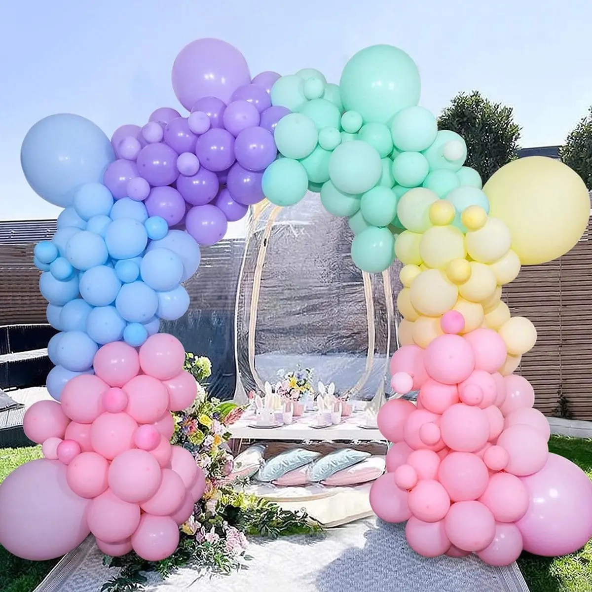 188pcs/set Macaron Balloon Set, Balloon Garland Kit, Balloon Arch Garland, Wedding Room Decor, Birthday Party Decoration, Indoor Outdoor Home Decor, Event Setup Supplies