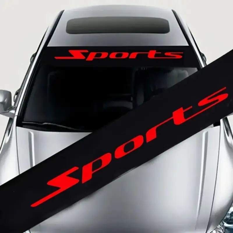 SPORTS front and rear windshield decals, reflective sunshade decals ...