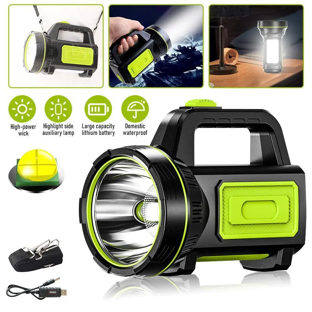 Bright LED Flashlight, Tactical Flash Light USB Rechargeable Torch Lamp, Portable Flashlight, Suitable for Outdoor Patrol, Fishing, Camping, Hunting, And Hiking